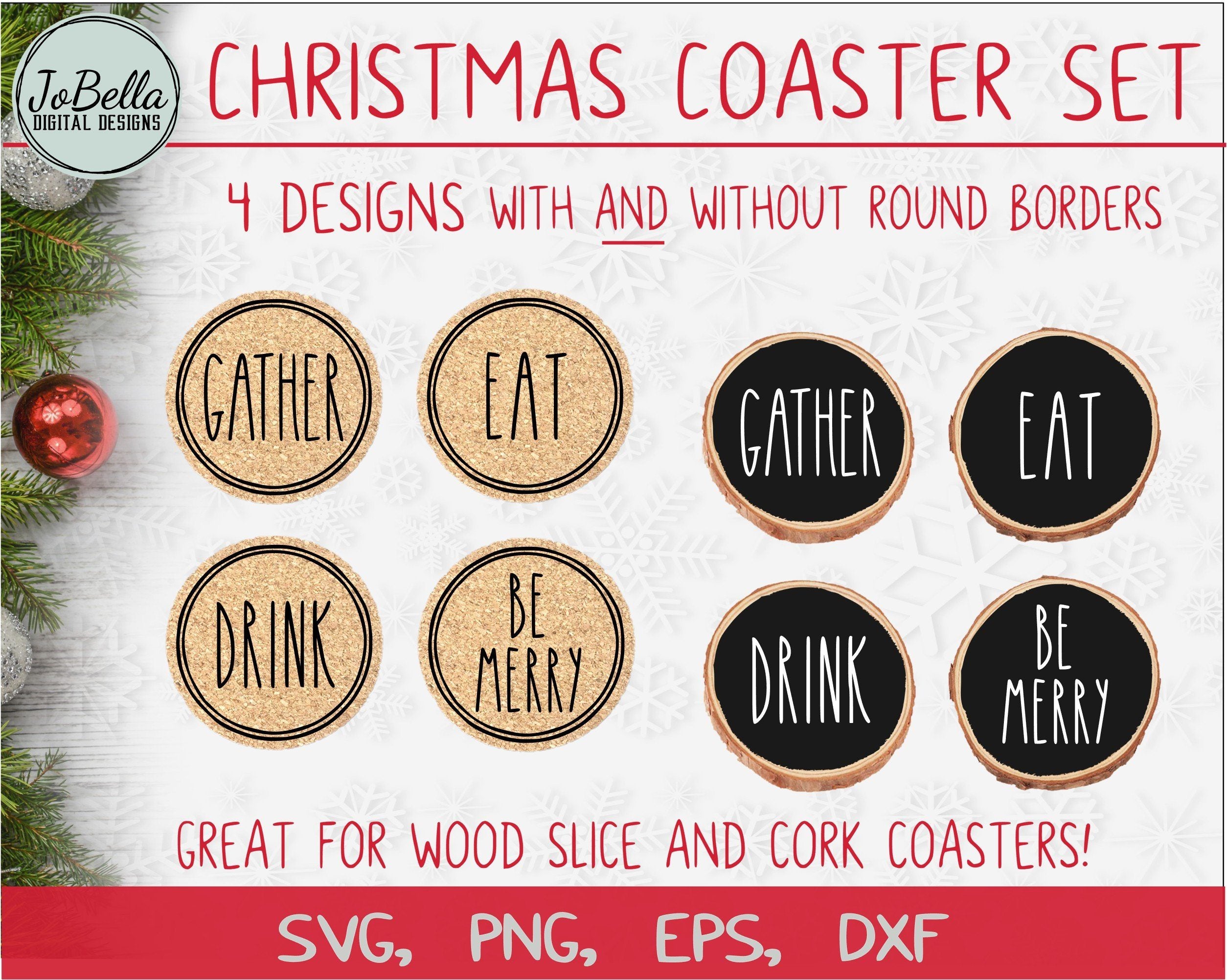Christmas Coasters Svg Bundle So Fontsy