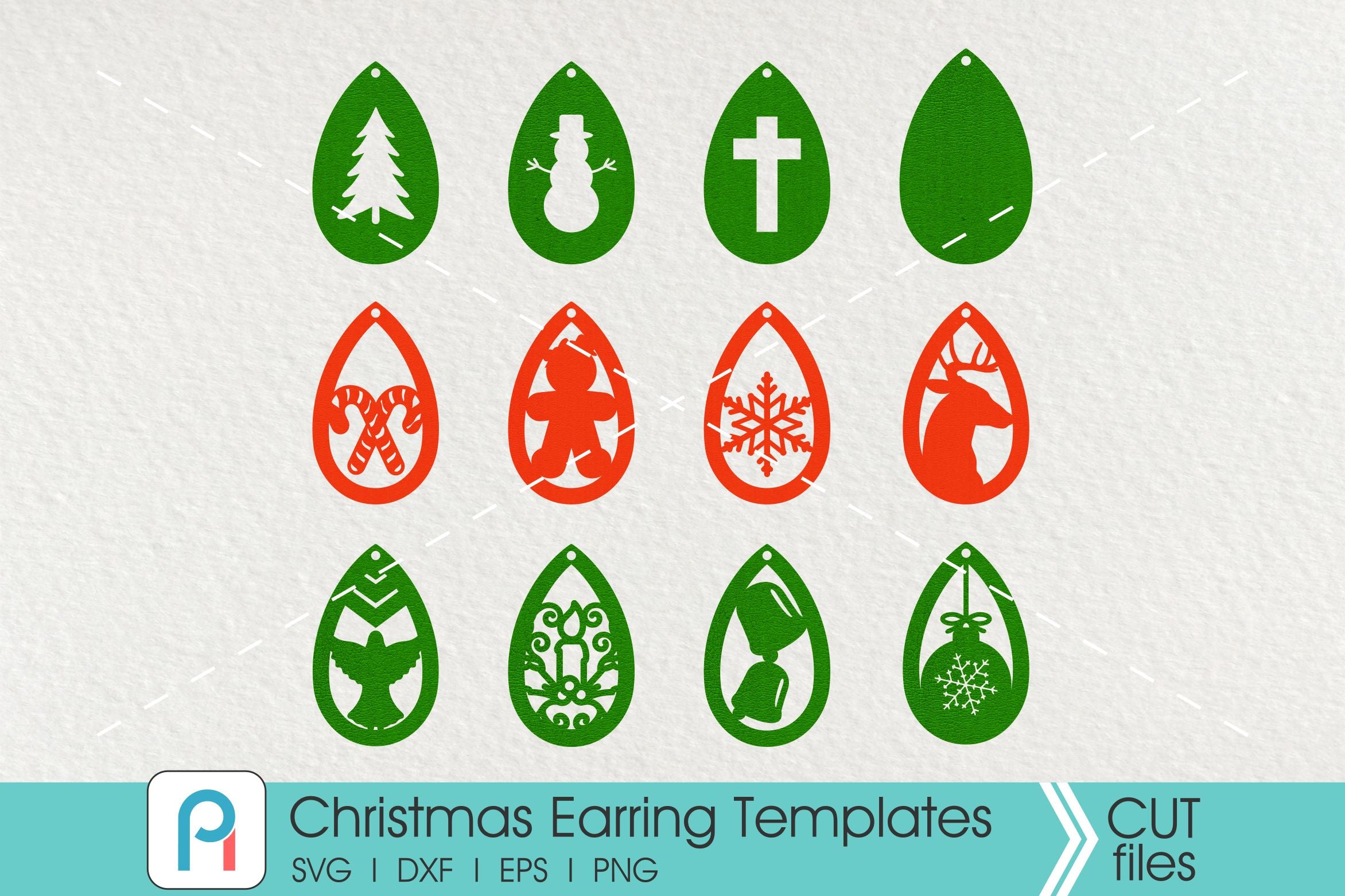 Download Christmas Earrings Template Svg Bundle So Fontsy