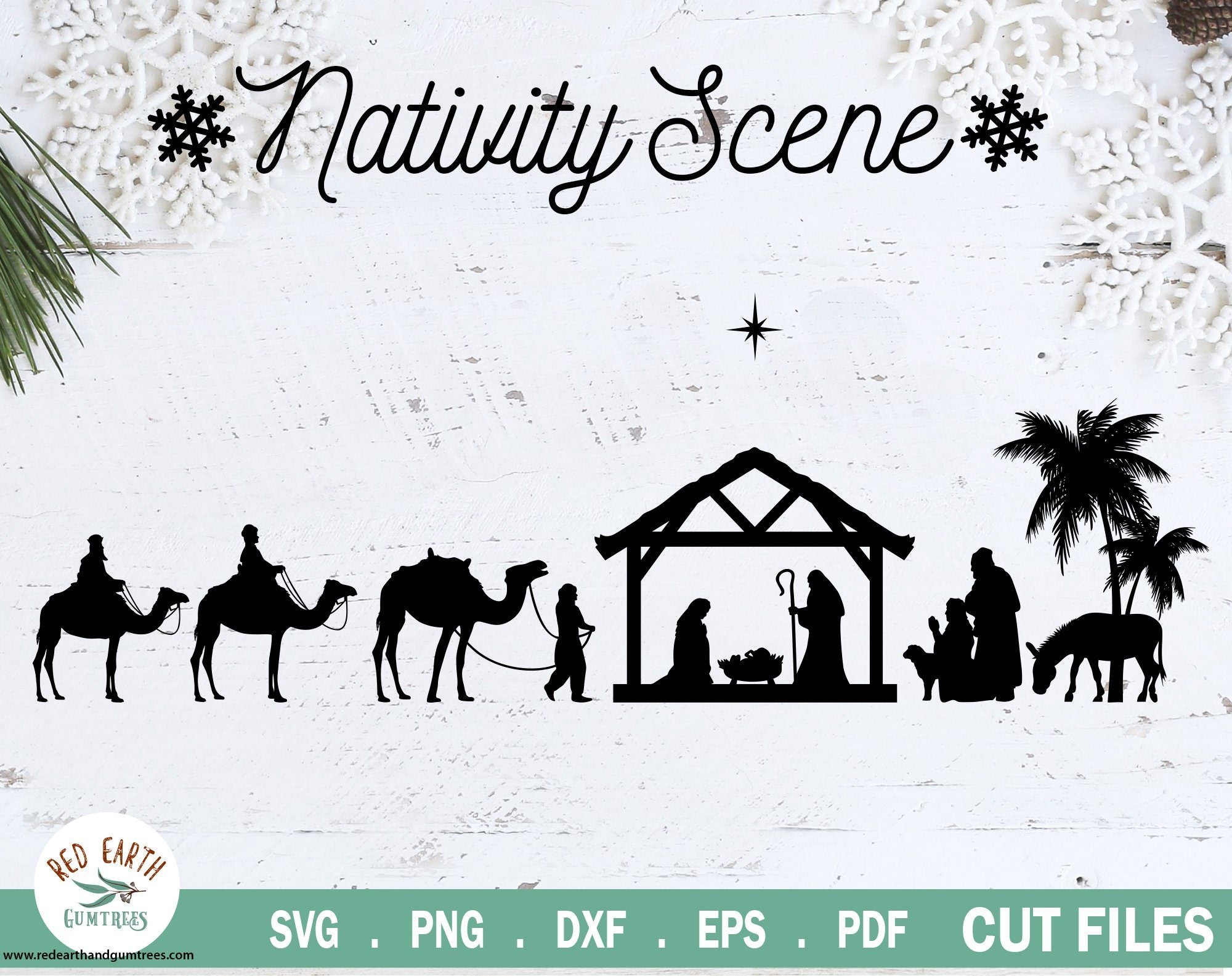 Download Christmas Nativity Scene Manger Svg 3 Kings Three Wisemen Svg So Fontsy