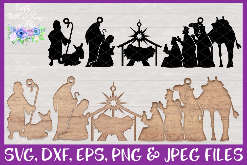 Download Christmas Nativity Scene SVG - Laser Cut Ornaments - So Fontsy