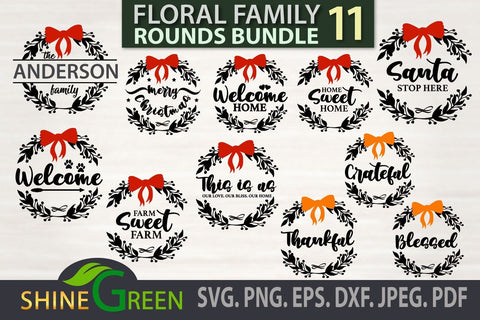 Download Christmas Fall Svg Bundle Floral Family Festive Rounds So Fontsy