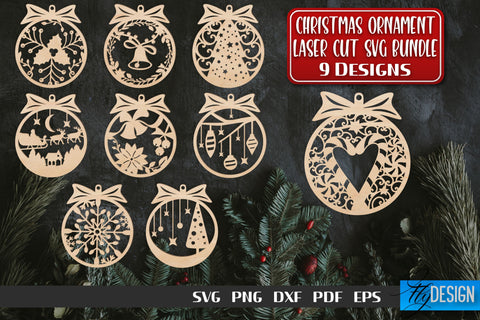 Christmas Ornament Laser Cut Bundle | Laser Cut SVG - So Fontsy