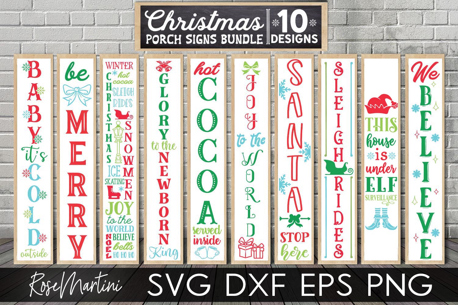 Download Christmas Porch Signs Bundle Of 10 Designs Svg File For Cutting Machines Cricut Silhouette Svg Png Christmas Vertical Signs Svg So Fontsy