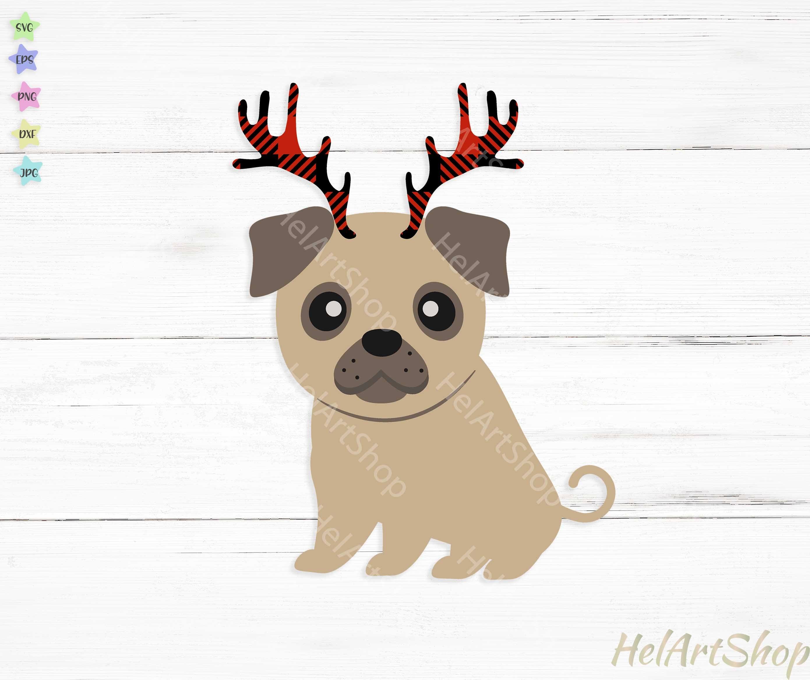 Download Christmas Pug Svg Puppy Svg So Fontsy