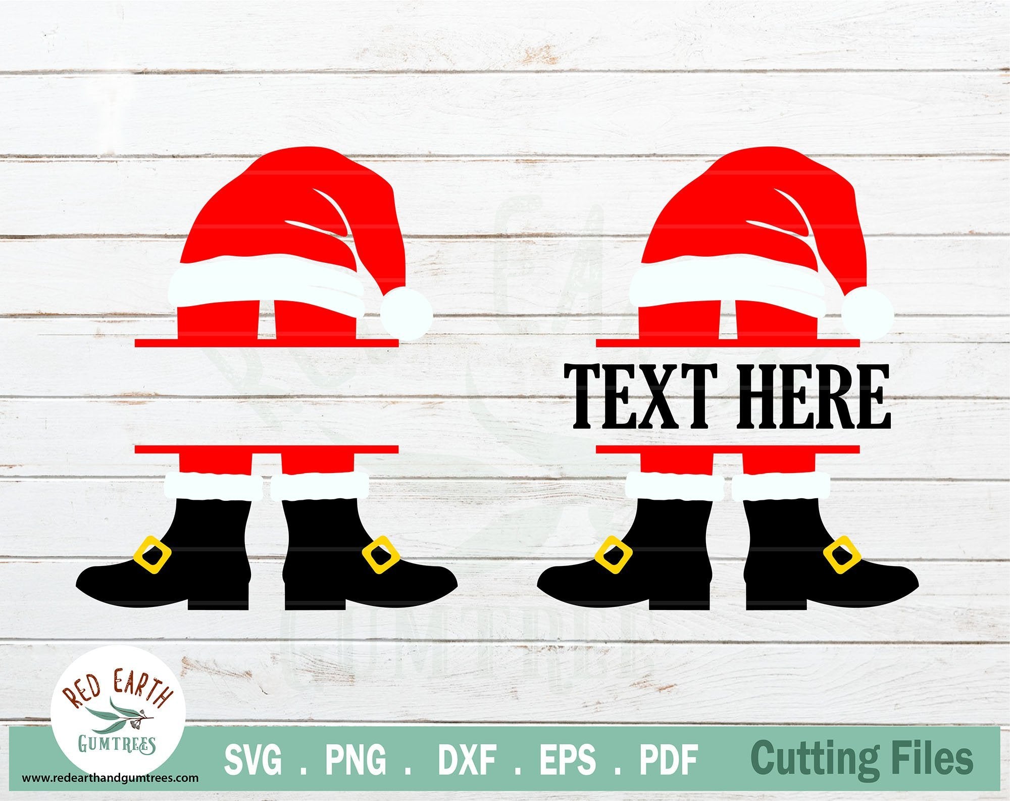 Download Christmas Santa Claus Hat Shoes Split Monogram Frame Svg Dxf So Fontsy