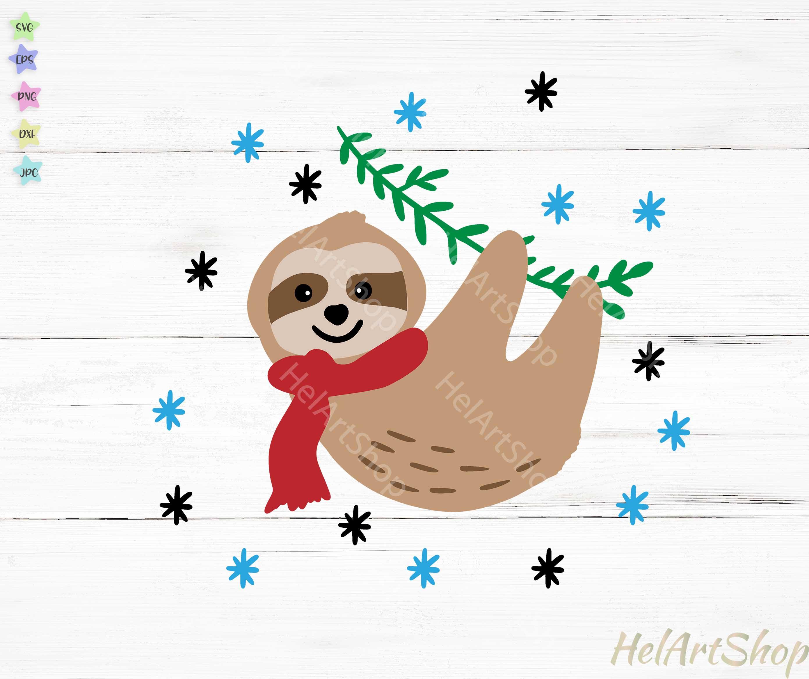 Download Christmas Sloth Svg Kids Christmas Svg So Fontsy