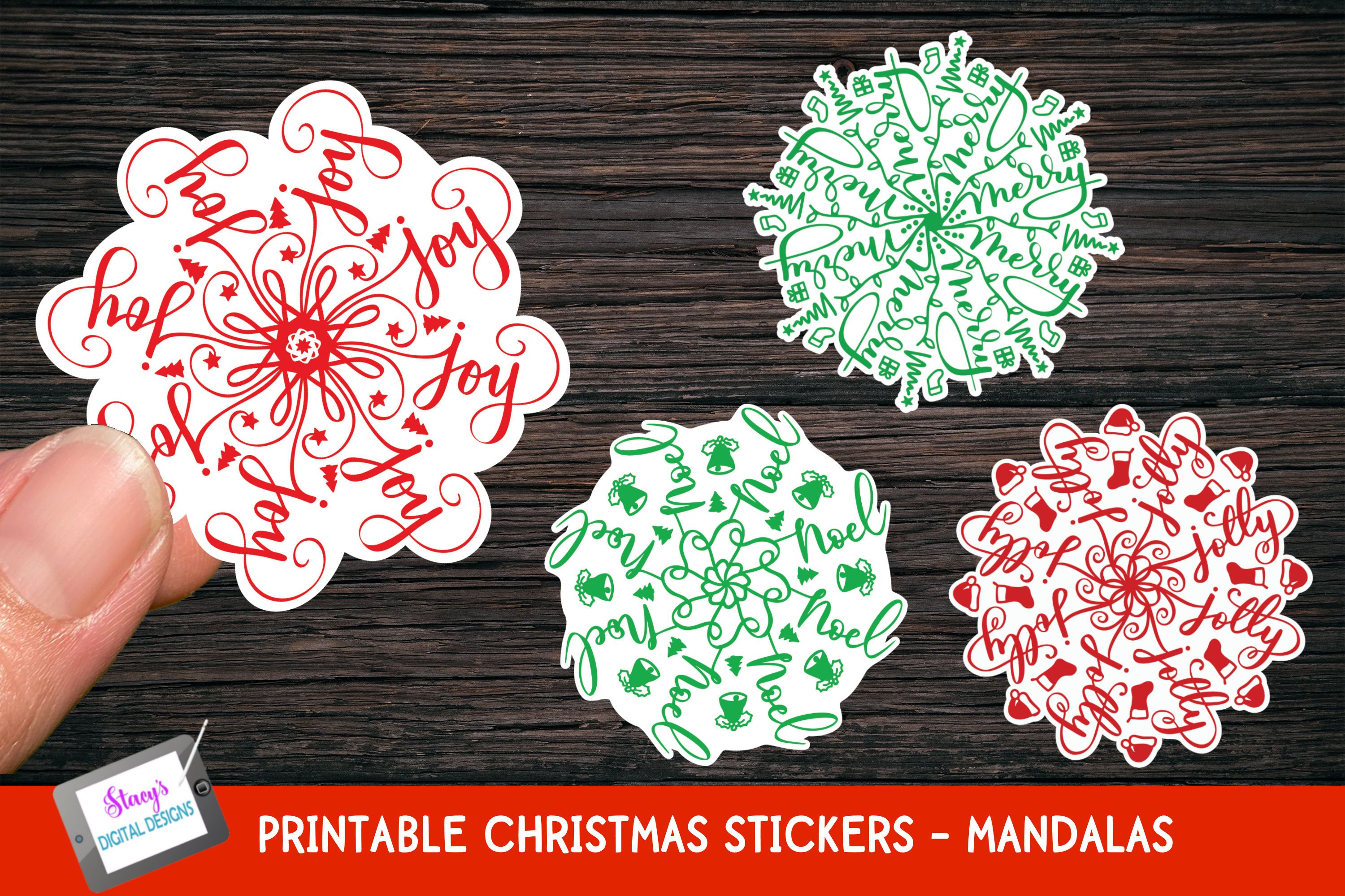 Download Christmas Stickers 4 Christmas Mandala Stickers So Fontsy