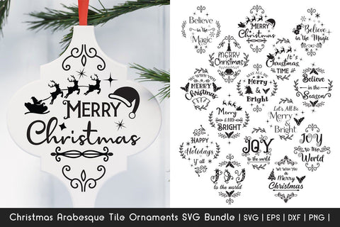 Christmas Svg Bundle Arabesque Tile Ornaments Svg Bundle So Fontsy