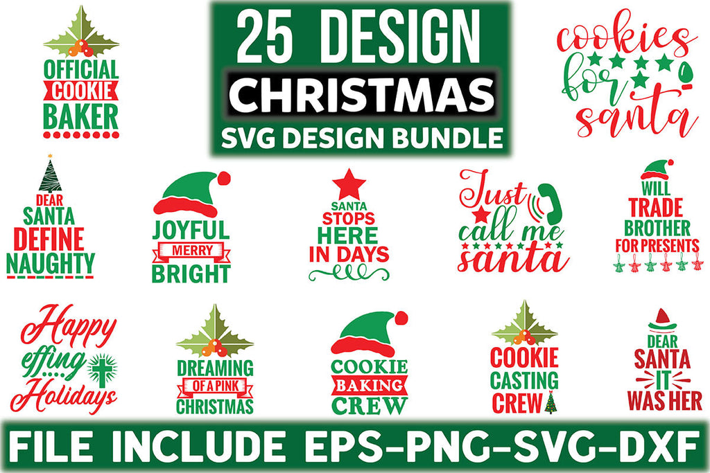 Christmas Svg Design Bundle - So Fontsy