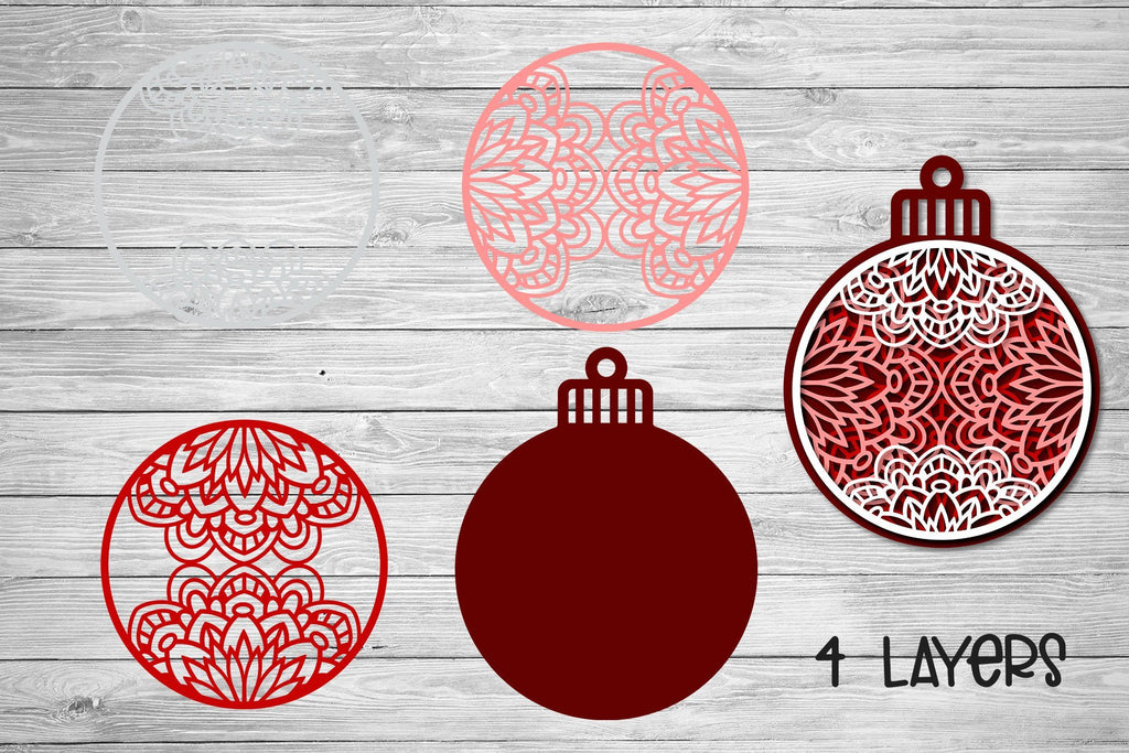 Christmas SVG Ornament, 3D SVG Layered Mandala, Ornaments SVG. - So Fontsy