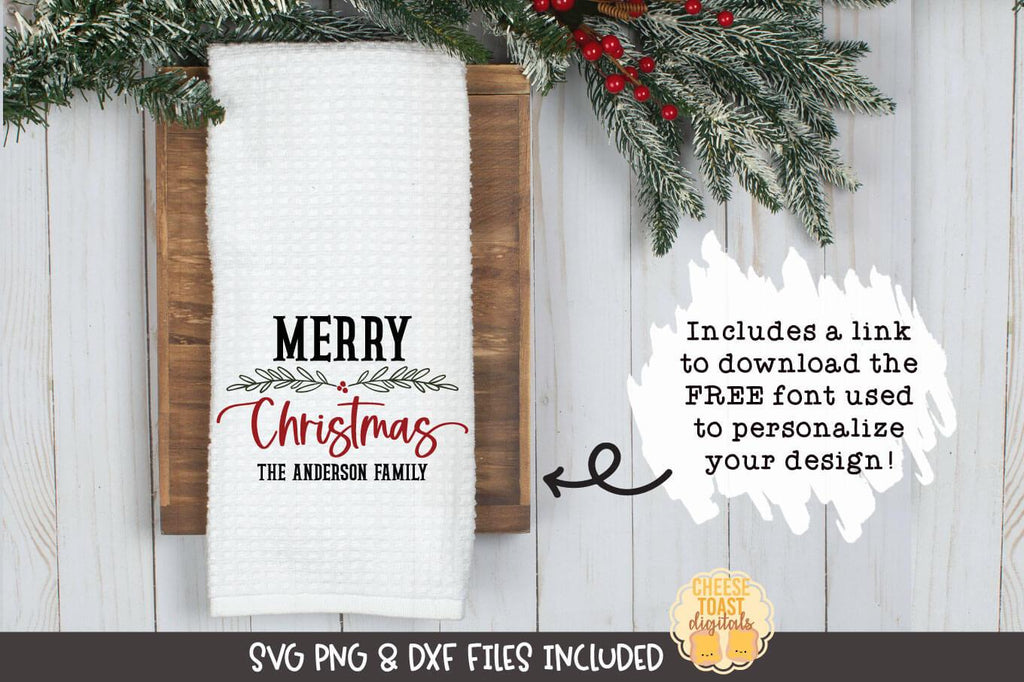 Christmas Tea Towel SVG Bundle Vol 2 | Personalized Family Designs - So
