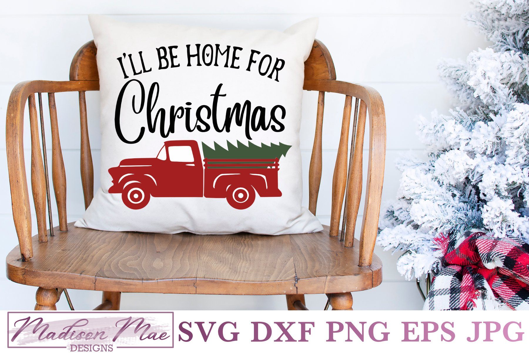 Download Christmas Vintage Old Truck Svg I Ll Be Home For Christmas So Fontsy