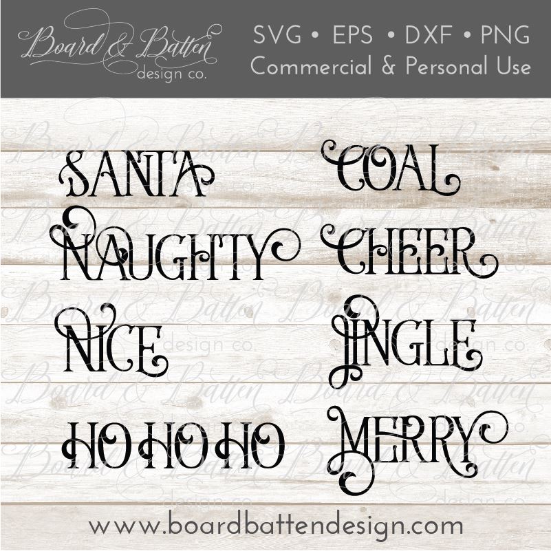 Download Christmas Words Svg Set 2 So Fontsy