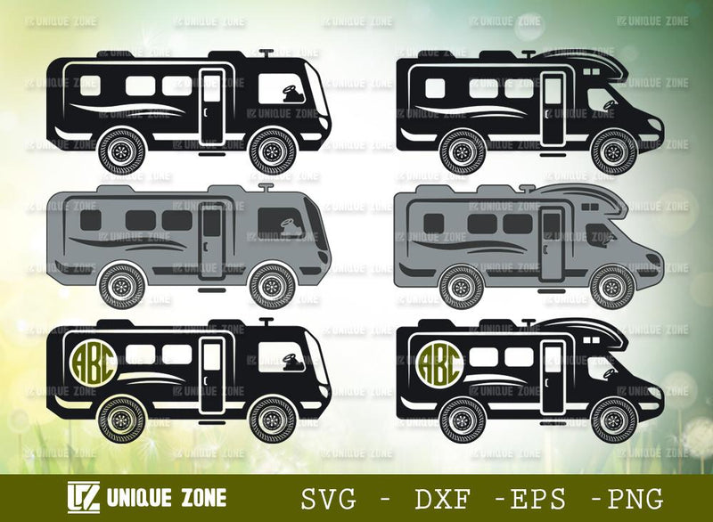 Download Class A Motorhome SVG Cut Files | Camping Car Svg | Circle ...