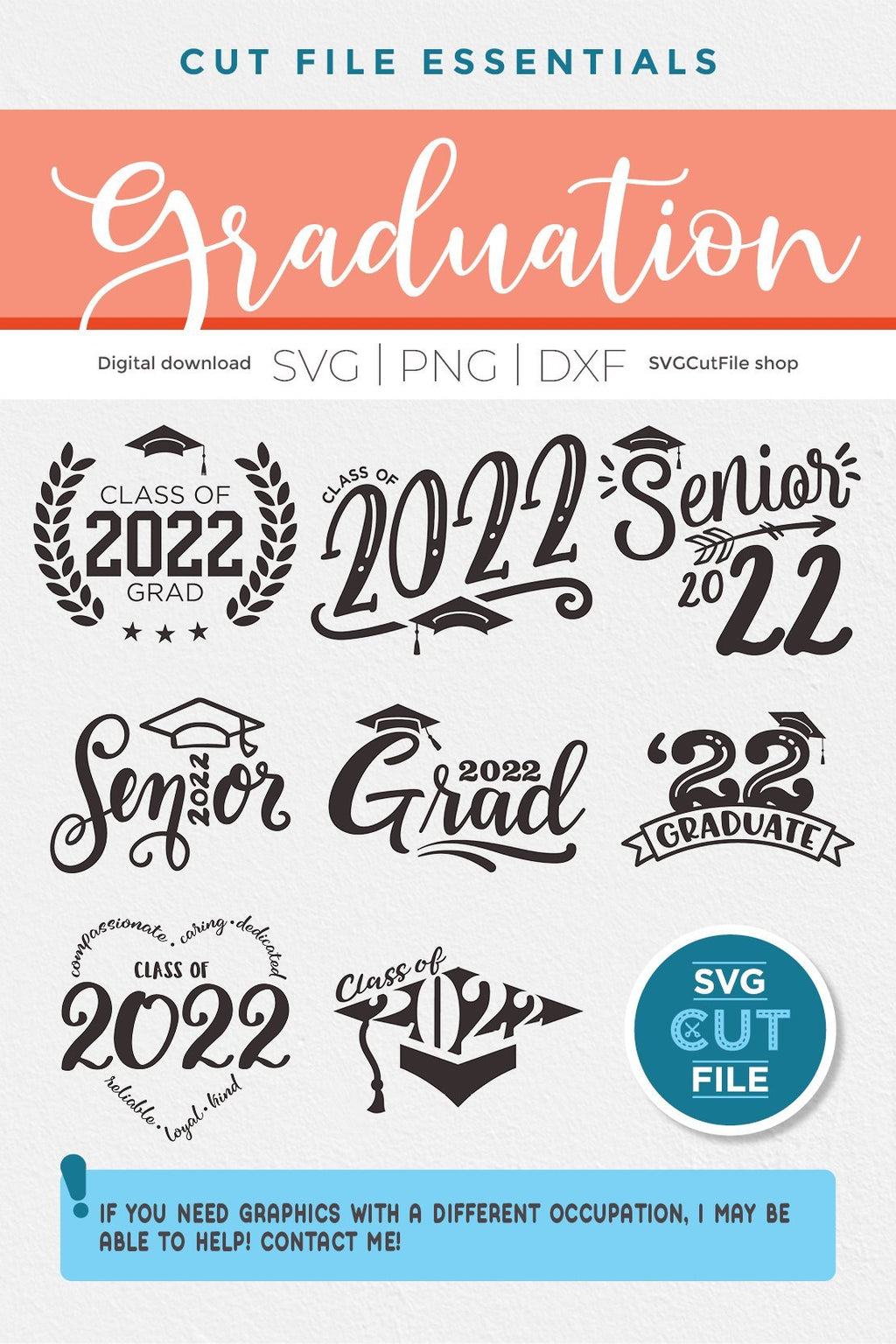 Class Of 2022 Svg Bundle Senior Bundle Svg 2022 Grad Svg Graduation Cap Svg High School 0154