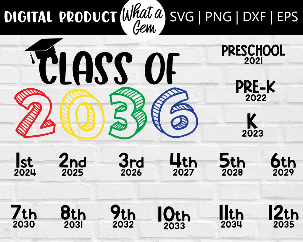 Class Of 2036 Svg Grow With Me Handprint Shirt Svg Back To School So Fontsy 6023