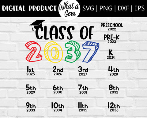 Download Class Of 2037 Svg Grow With Me Handprint Shirt Svg Back To School So Fontsy