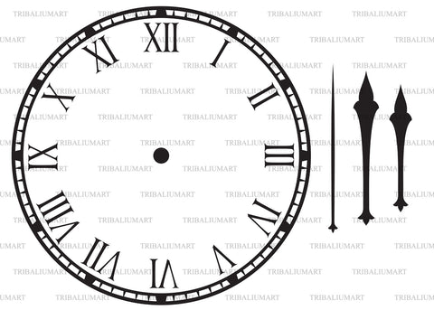 Clock and clock hands SVG TribaliumArtSF 