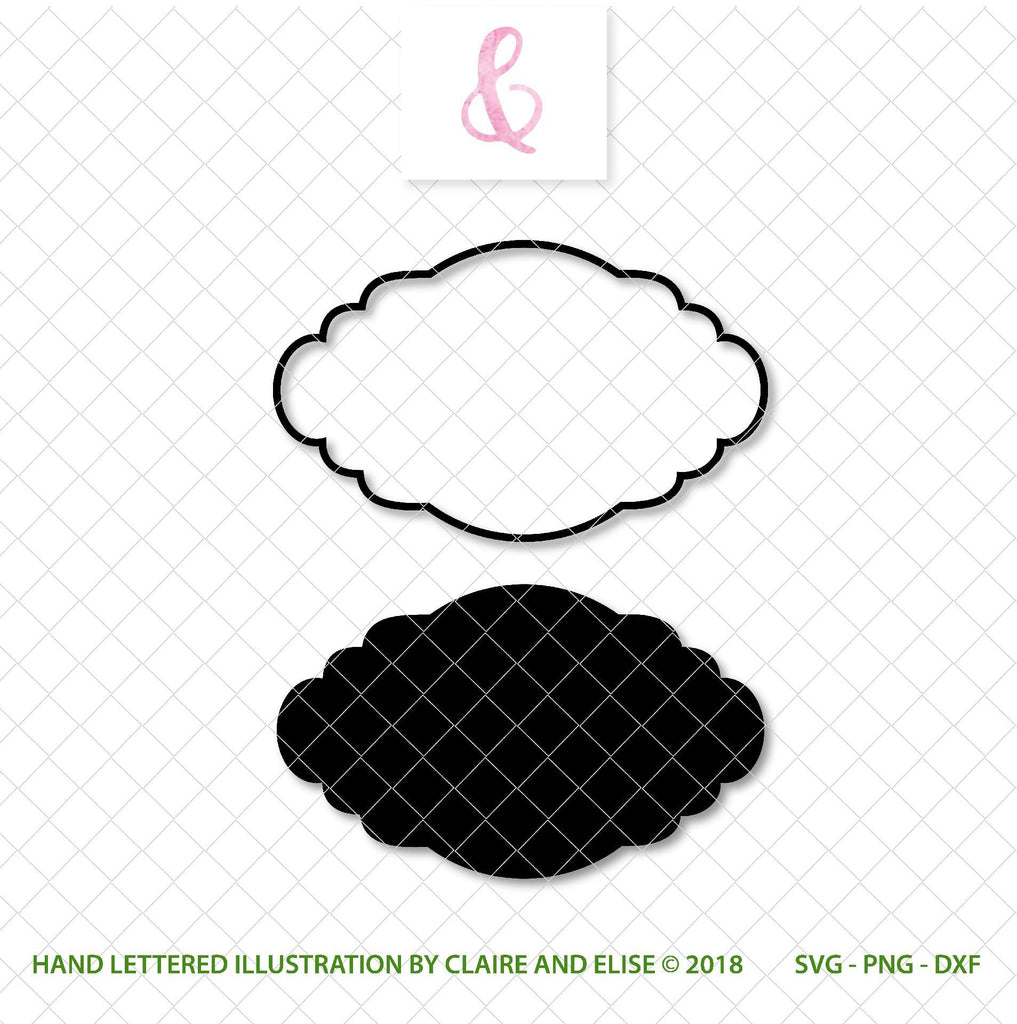 Download Cloud / Scalloped Monogram Frame - SVG PNG DXF - So Fontsy