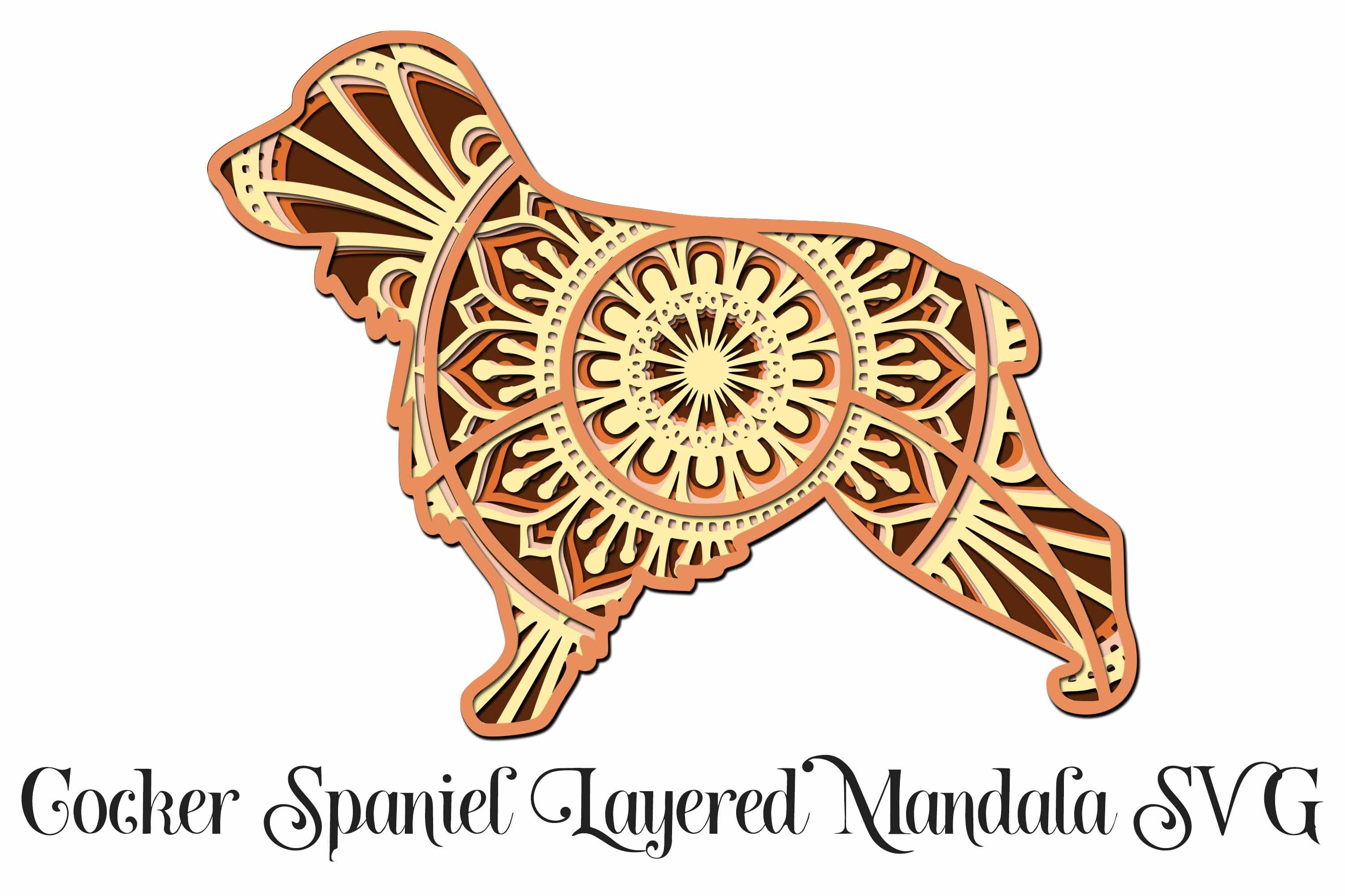 Download Cocker Spaniel Svg File Layered Mandala Cut File 5 Layers Dog Breed Svg So Fontsy