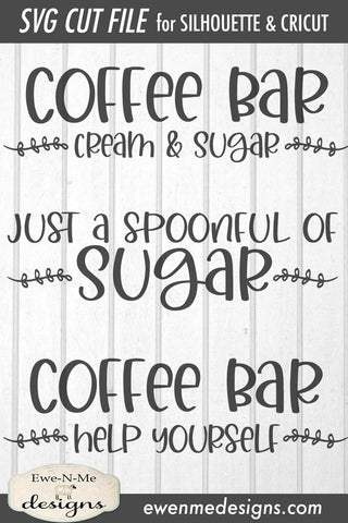 Download Coffee Bar Mini Bundle Coffee Cream Sugar Svg So Fontsy