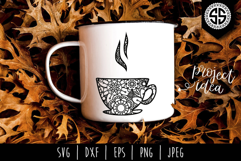 Download Coffee Mandala Zentangle Bundle - Set of 7 SVG - So Fontsy