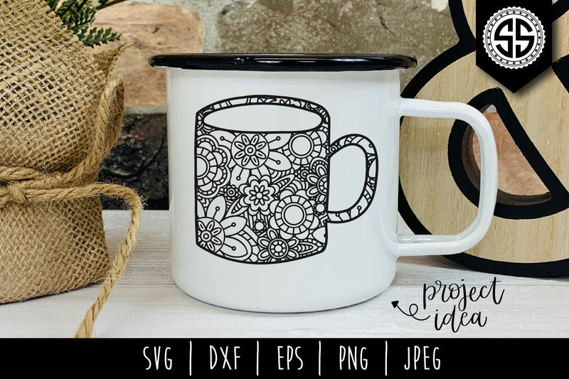 Download Coffee Mandala Zentangle Bundle - Set of 7 SVG - So Fontsy