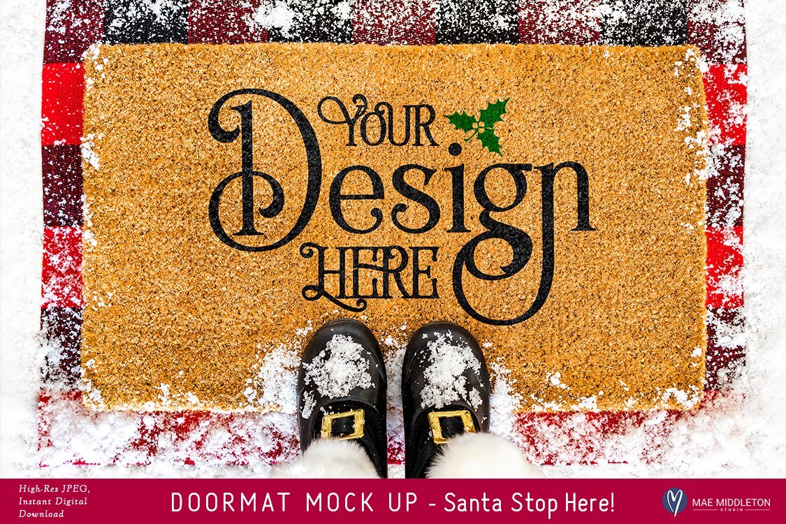 Download Coir Doormat Mock Up For Christmas So Fontsy