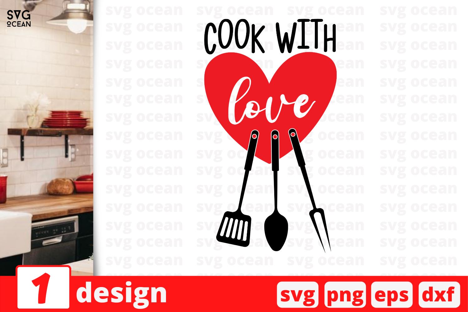 Download Cook With Love Kitchen Quote Cricut Svg So Fontsy