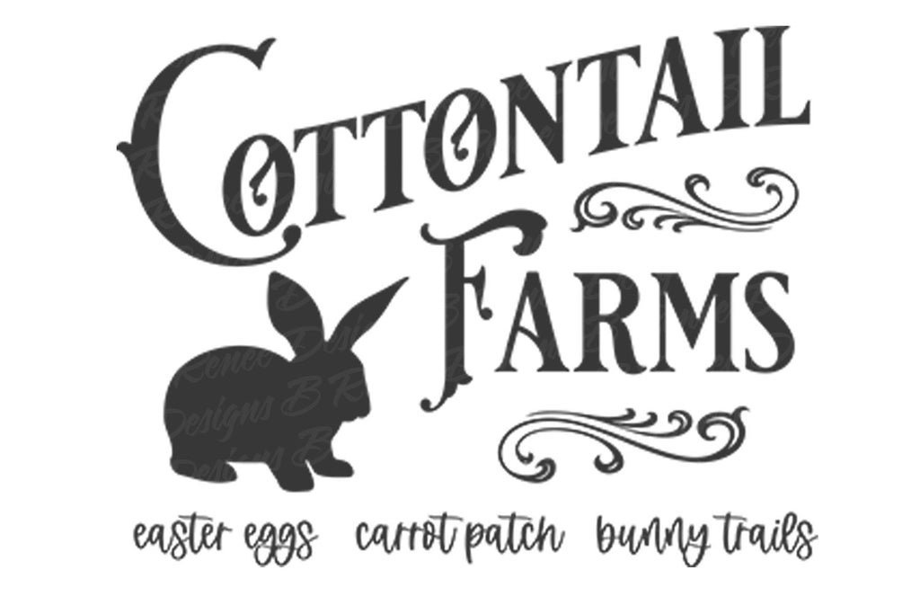 Cottontail Farms Sign | Vintage Easter Sign SVG - So Fontsy