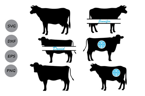 Download Cow Monogram Farm Animals Svg Cut Files So Fontsy