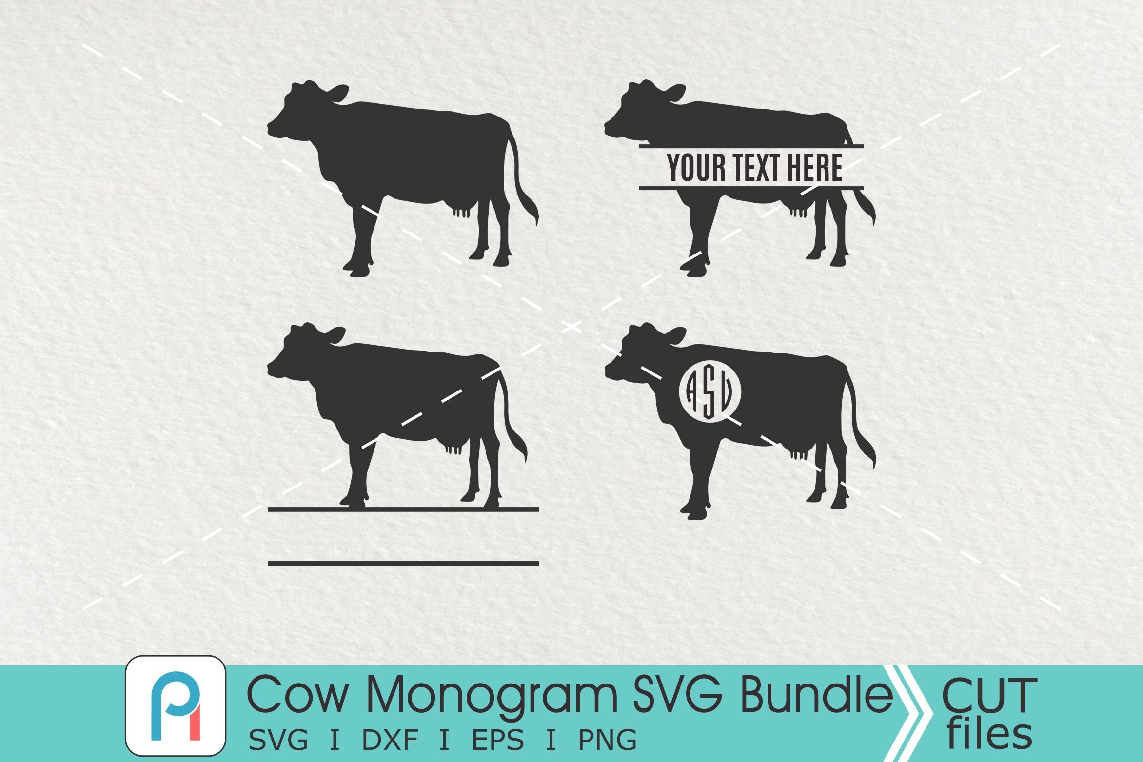 Download Cow Monogram Svg Cow Svg Cow Clip Art Farm Monogram Svg So Fontsy