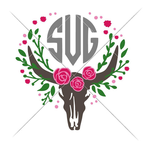 Download Cow Skull For Monogram Layered Farmhouse So Fontsy