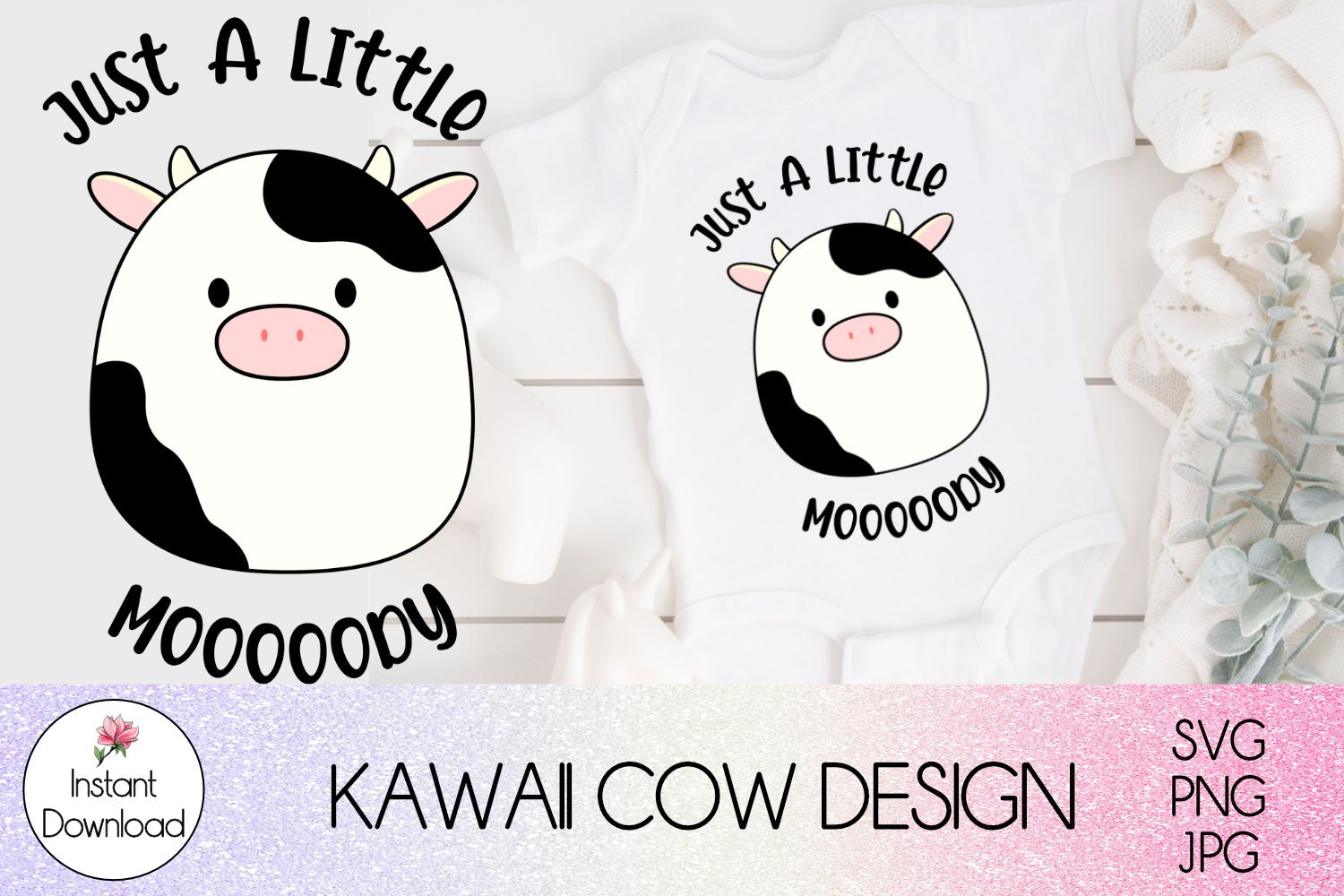 Download Cow Svg Cute Cow Clipart Kawaii Animal So Fontsy