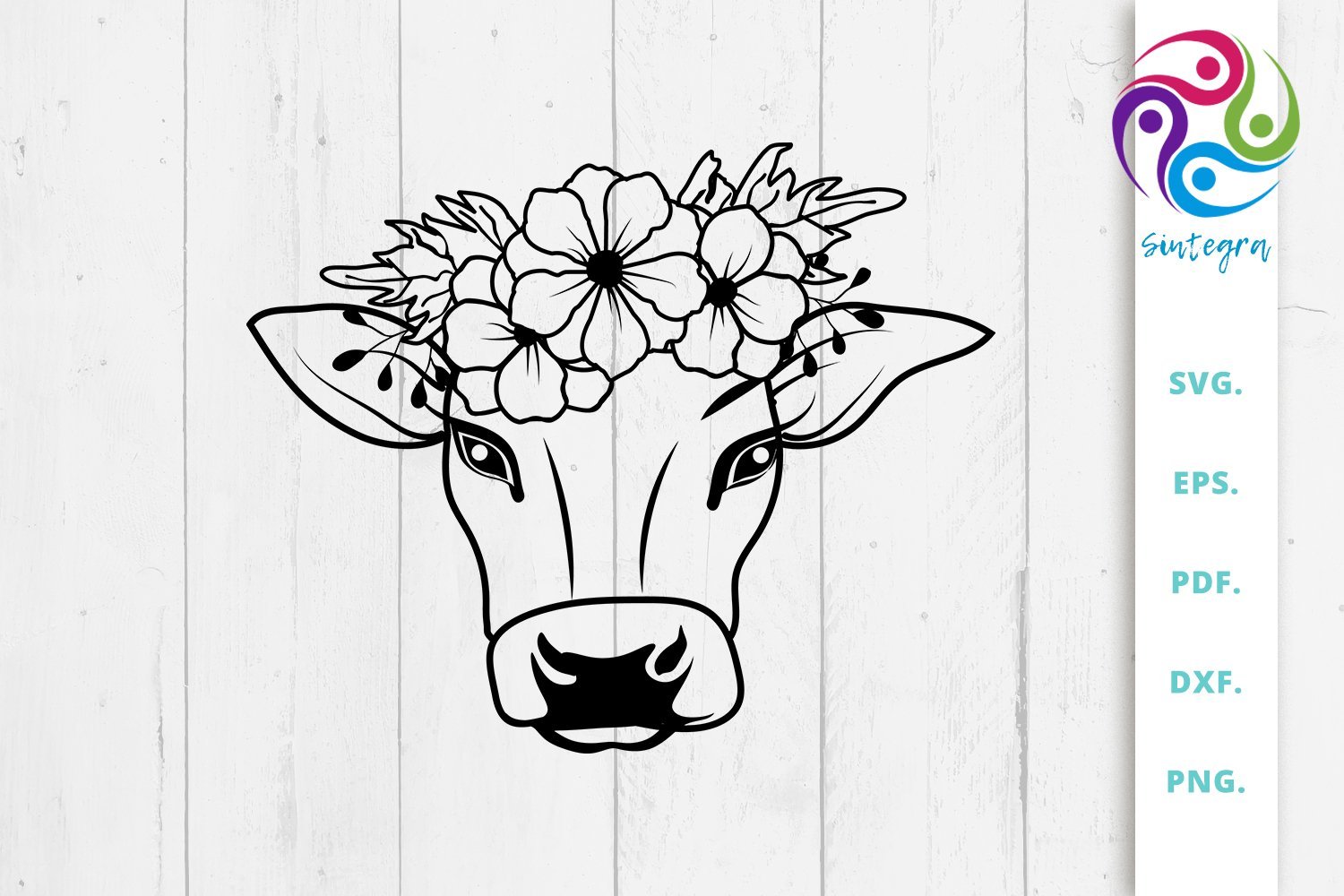 Download Cow With Flower Crown Svg Cut Files So Fontsy