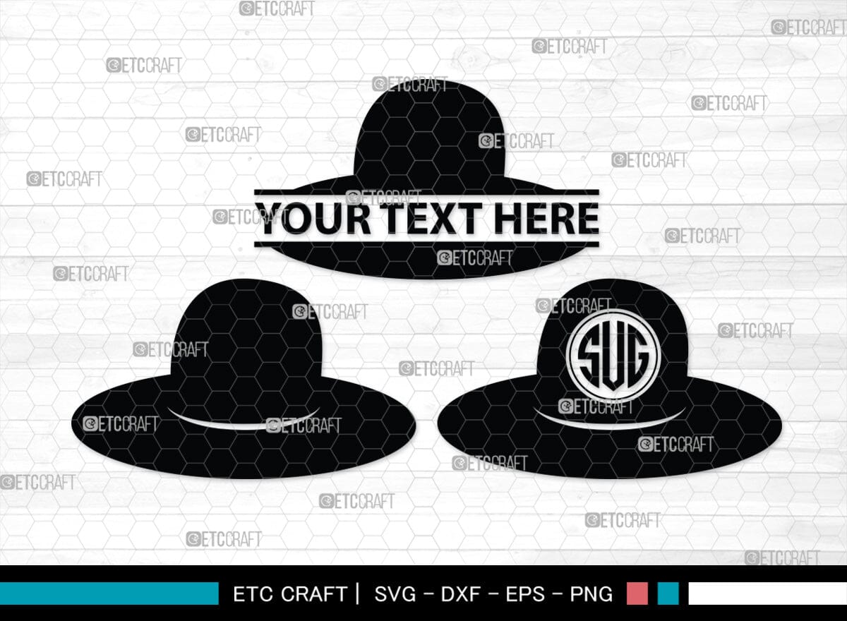 Cowboy Hat Monogram, Cowboy Hat Silhouette, Cowboy Hat SVG, Western Hat ...
