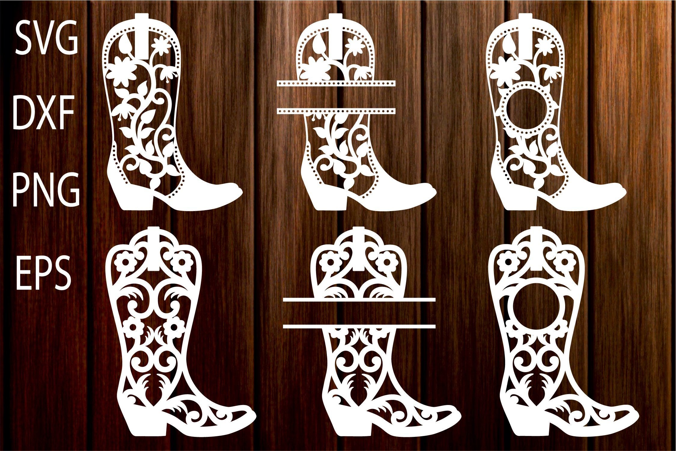 Download Cowgirl Boots Svg Cowboy Boots Monogram Frames Western Svg So Fontsy