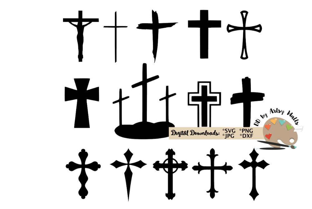 Download Cross Bundle Svg Dxf Crosses Svg Christian Faith Cross Cut File So Fontsy