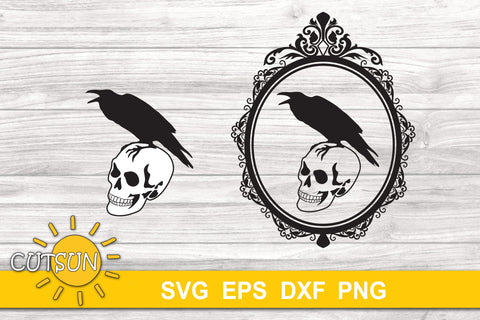 Download Crow And Skull Svg Raven And Skull Svg So Fontsy