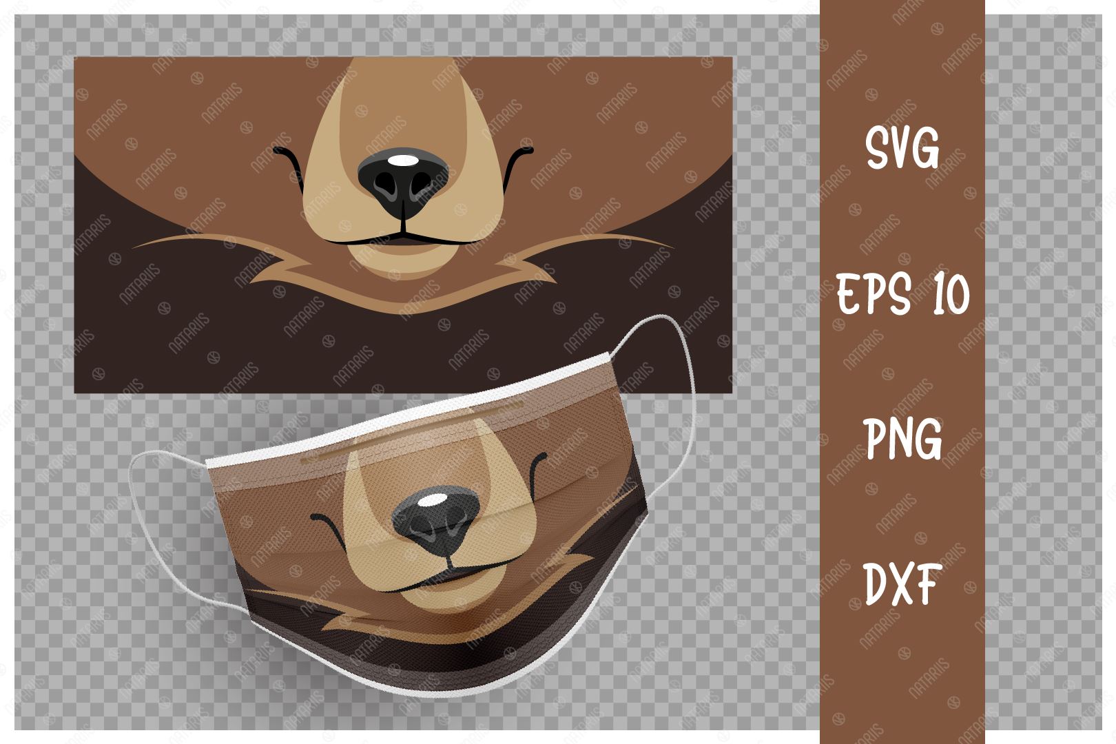 Download Cute Bear Animal Mouth For Protective Face Mask Svg Funny Cartoon Style So Fontsy