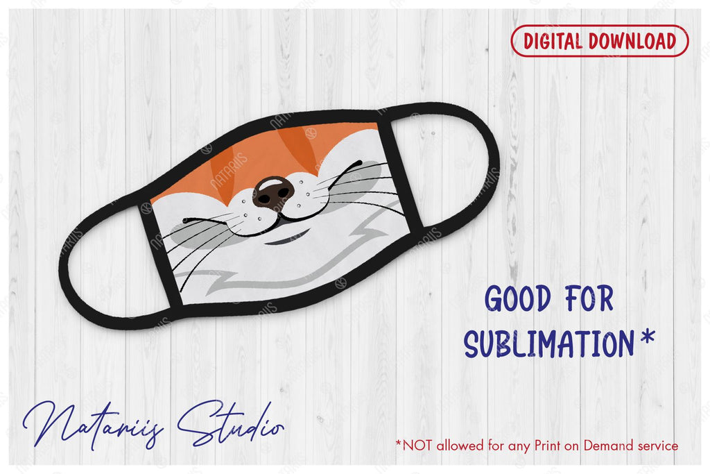 Download Cute Fox animal mouth for protective face mask. SVG Funny cartoon style. - So Fontsy