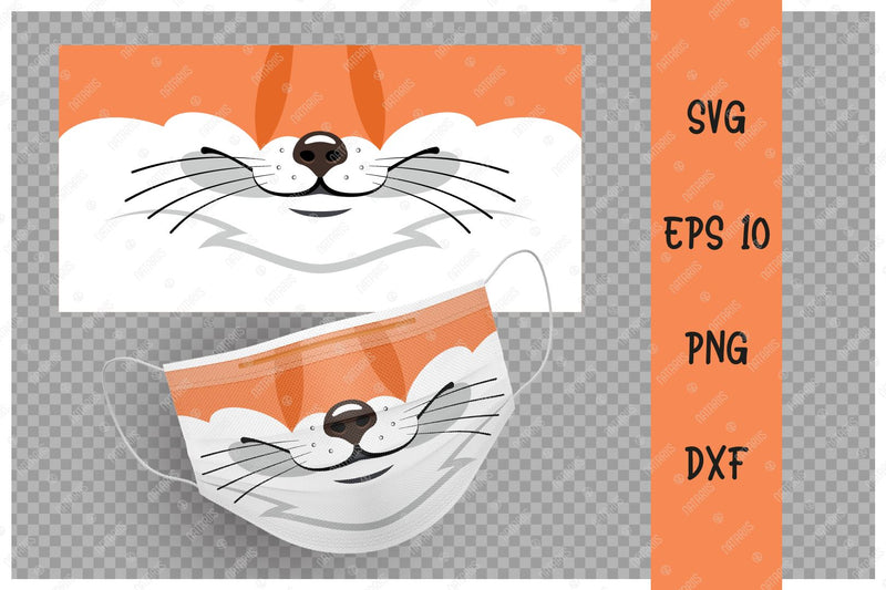 Download Cute Fox animal mouth for protective face mask. SVG Funny cartoon style. - So Fontsy