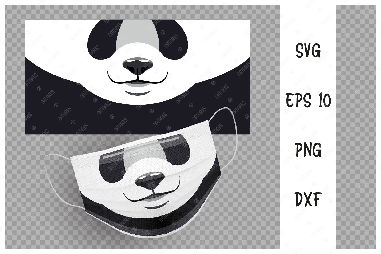 Download Cute Panda Animal Mouth For Protective Face Mask Svg Funny Cartoon Style So Fontsy