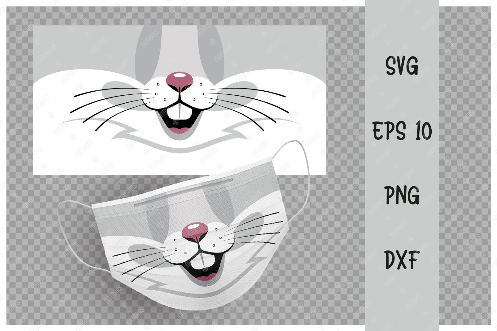 Download Cute Rabbit Animal Mouth For Protective Face Mask Svg Funny Cartoon Style So Fontsy