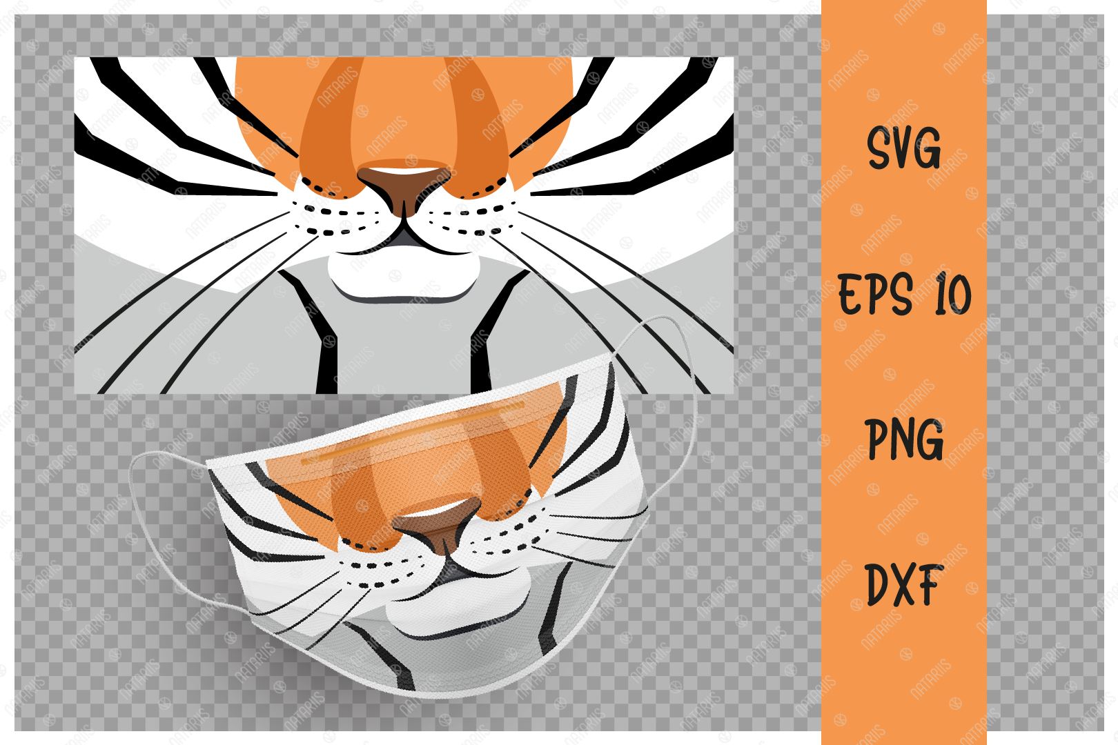 Download Cute Tiger Animal Mouth For Protective Face Mask Svg Funny Cartoon Style So Fontsy