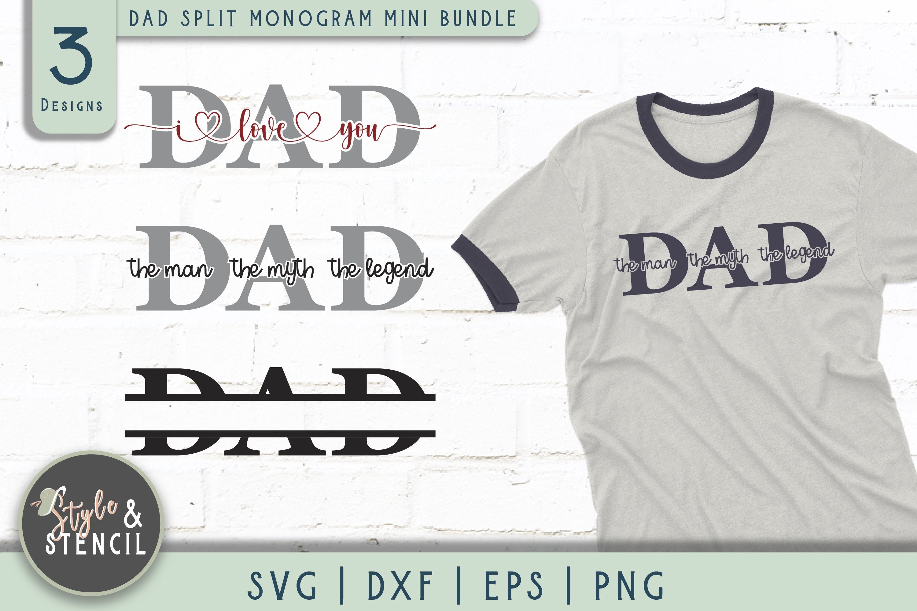 Download Dad Svg Split Monogram I Love You Dad Man Myth Legend Fathers Day So Fontsy