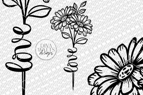 Download Daisies Bunch Svg Love Design For Sign Dxf And More So Fontsy