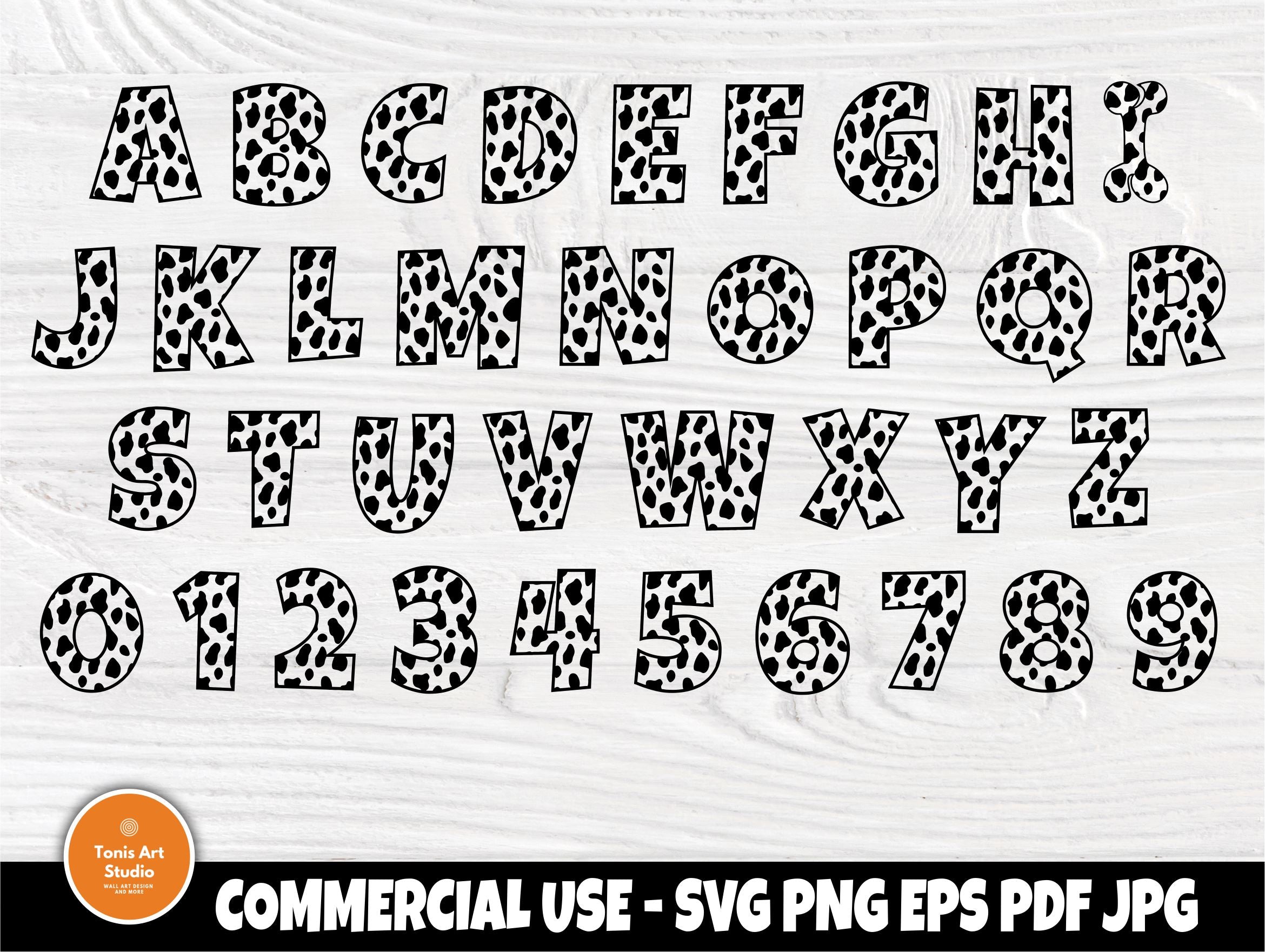 Download Dalmatian Font Svg 101 Dalmatian Alphabet Dalmatians Letters Dalmatian Numbers Stencil Font Cut Files For Cricut And Silhouette So Fontsy