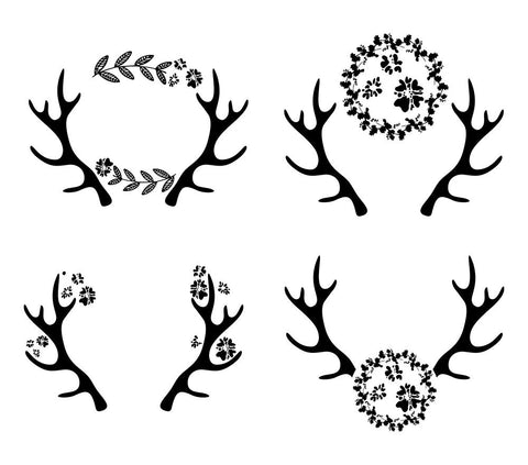 Download Deer Antlers Svg Antler Monogram Frame So Fontsy