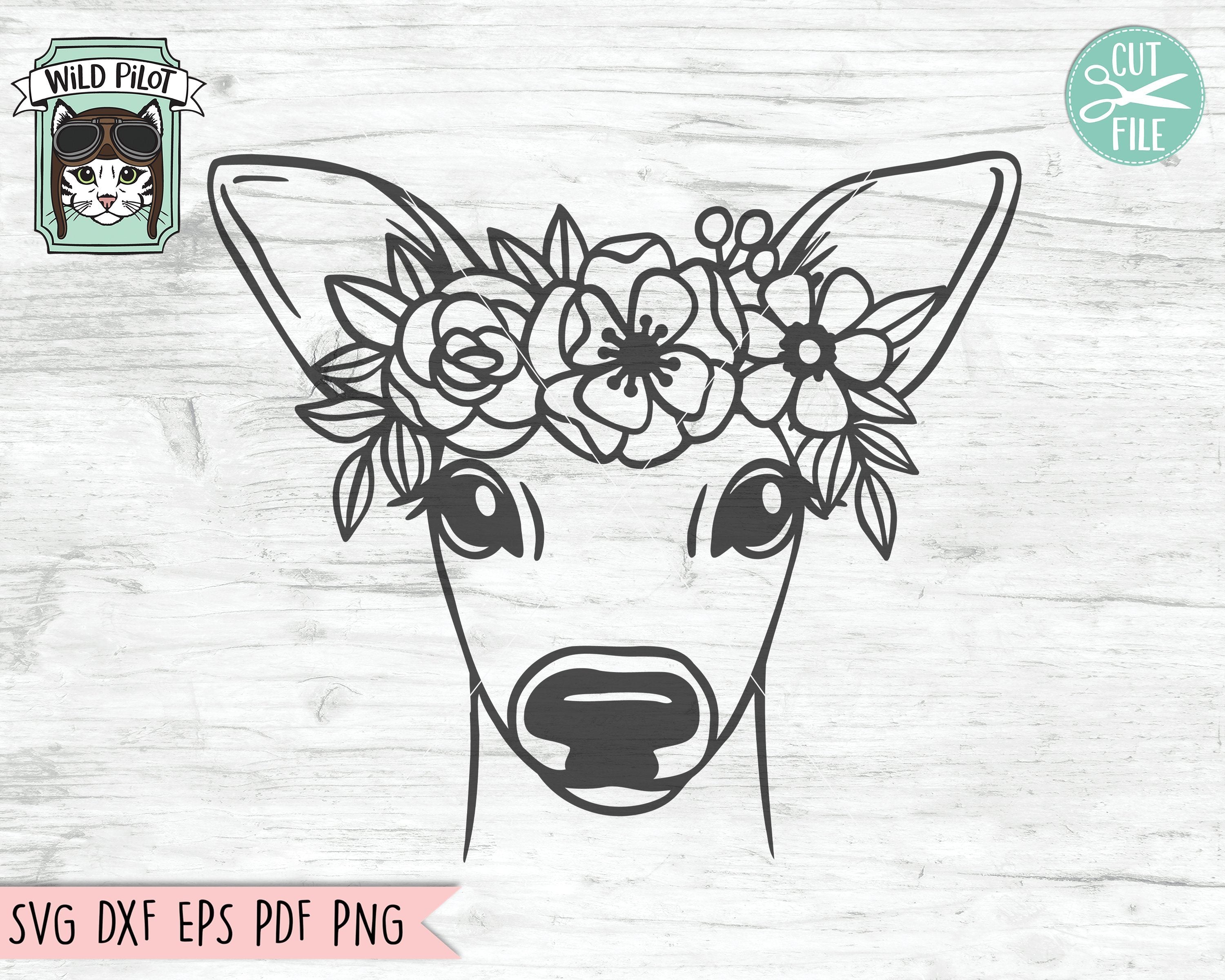 Download Deer Face Flower Crown Svg Cut File So Fontsy